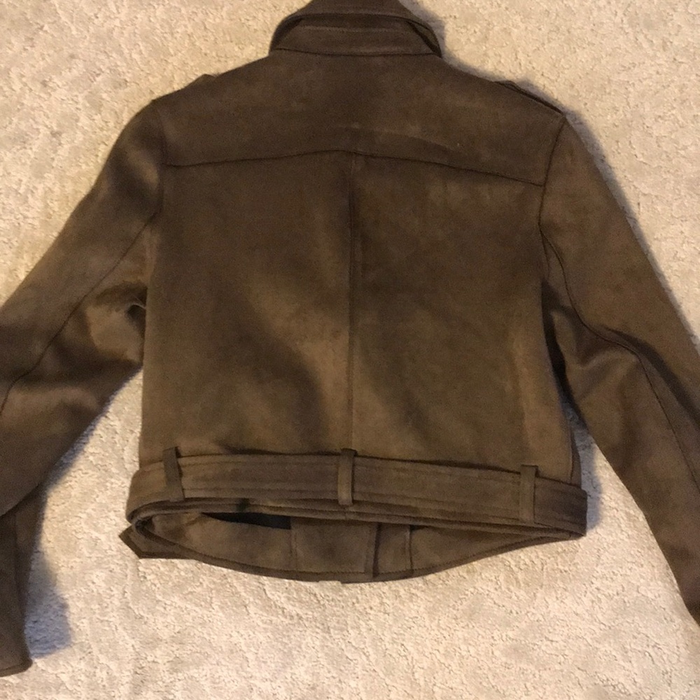 Zara Basic Suede Taupe Jacket - image 4